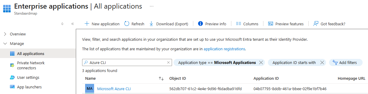 Enterprise Application - Azure CLI