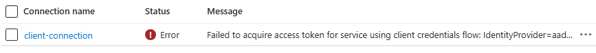 Client Connection Status - Error