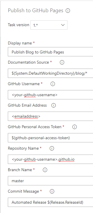 Publish to GitHub Pages configuration